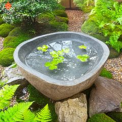 つくばい 手水鉢 水鉢 石 メダカ鉢 めだか 大型 おしゃれ 庭  蹲 睡蓮鉢 金魚鉢 水盤 鉢 坪庭 ガーデニング 和風  46×46×16cm 27kg (22)