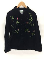 the Quecker Factory　フラワー刺繍　ベロアシャツ　【M128-20250426-14KS】
