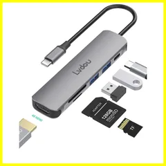 2024高機能版 USB C ハブ 6-in-1 Lvdou アダプタ｜100W PD充電対応・4K HDMI・MicroSD/SDカードリーダー搭載｜MacBook Pro/Air iPad Pro iPhone 15/16 Surface Pro