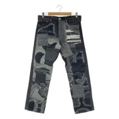 【美品】  JUNYA WATANABE MAN / ジュンヤワタナベマン | 2025SS | パッチワーク デニムパンツ | M | ブラック | メンズ
