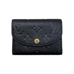 ☆E4048 中古（目立った傷や汚れなし）ルイヴィトン カードケース コインケース ポルトモネ・ロザリ M81455 モノグラム アンプラント ノワール ブラック LOUIS VUITTON