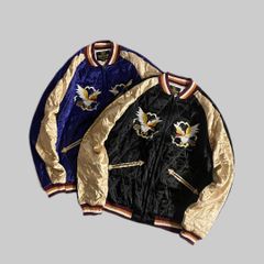 【HOUSTON】QUILTING RAYON SOUVENIR JACKET(MAP)