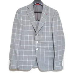 【美品】ISAIA イザイア　グレー　チェック　ビジネスジャケット　44 8C 美品】ISAIA イザイア グレー チェック ビジネスジャケット 44 8C 美品