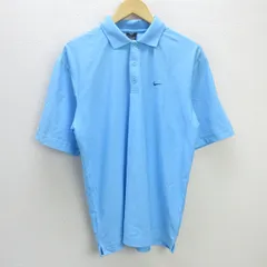 G■ナイキ/NIKE GOLF DRY-FIT 半袖ポロシャツ/ゴルフウェア【L】水色/men's/97【中古】■