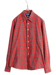 【お得なクーポン配布中!】 90s ラルフローレン チェック 長袖 シャツ レディース M 程 古着 90年代 オールド ポロ 長袖シャツ コットン マルチカラー ポニーなし 薄手