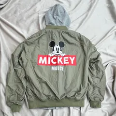 RODEO CROWNS × Disney コラボ　リバーシブル　ジャケット　メンズ　サイズL ディズニー　ミッキーマウス　MICKEY MOUSE カーキ　グレー　フード取り外し可　アウター