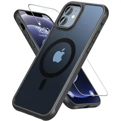 Hensinple iPhone 12/12 Pro ケース 【MagSafe対応・ガラスフィルム付き】 iPhone12 ケース 半透明 マット感 黄ばみなし いphone12 pro ケース 耐衝撃 滑り止め 指紋防止 黄ばみなし アイフォン12ケース 1