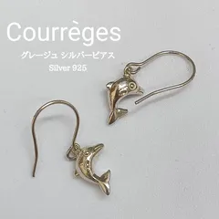 美品 ★ Courreges クレージュ 🔶 フック式 シルバーピアス 両耳 ／ パリ アンドレ クレージュ ／ ドルフィン＊イルカ ／ シルバーイヤリング ／ シルバー925 ／ ピアス ／ レディース ／ メンズ