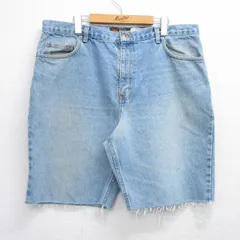 W39/古着 ルート66 ショート パンツ ショーツ メンズ 00s ヒゲ コットン 紺 ネイビー デニム 25jul03 中古 ボトムス 短パン ショーパン ハのサムネイル