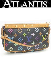 ルイヴィトン Louis Vuitton ポシェットアクセソワール アクセサリーポーチ モノグラム・マルチカラー 黒 M92648 【70352】