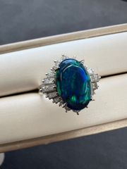 ブラックオパール3.13ct D0.89ct リング