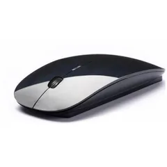 光学式USBワイヤレスマウス 光沢ブラック 無線 2.4GHz 極薄 コンパクト [定形外郵便、送料無料]mer001