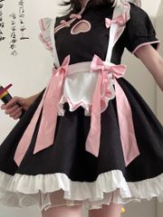 メイド服 大きいサイズ 3点セット:スカート+カチューシャ+カチューシャ ハロウィン コスプレ衣装 ロリータ レディース ハロウィン 仮装 クリスマス チャイナドレス セクシー コスプレ ロリータ服 ワンピース可愛い かわいい 仮装