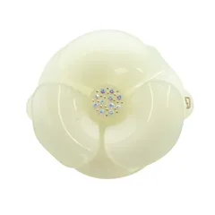 アレクサンドルドゥパリ Alexandre De Paris ラインストーン装飾 カメリア フラワー バレッタ アイボリー