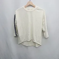 ◇ PUPULA ププラ クルーネック カジュアル 無地 七分袖 カットソー サイズ38 オフホワイト系 レディース E  【1407020001205】