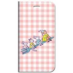 iPhone15 他 手帳型 ケース うさぎ くま ネコ チェック 桃色 ★ iPhone SE 8 13 12 他 iPhone各機種対応可能 スマホケース ★ 5r