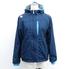 オシャレ⭐DESCENTE]紺グレーストライプジップ編み込み赤