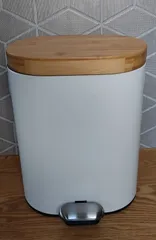 【展示用商品として開封済み】【汚れ瑕疵ありご注意】ペダル式竹蓋ゴミ箱　5Lのサムネイル