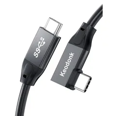 L字USB 3.2 ケーブル Type C to Type C 【100w急速充電 20Gbps転送 4K@60Hz映像出力 PD3.0/QC4.0対応】USB 3.2/3.1など下位互換あり、USB C 3.2 Gen2x2標準 Type-C機種対応、  0