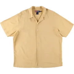 古着 90年代 ラルフローレン Ralph Lauren CHAPS チャップス 半袖 オープンカラー シルクシャツ メンズXL相当 ボックスシャツ/evb029130
