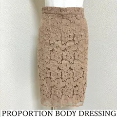 PROPORTION BODY DRESSING(プロポーションボディドレッシング)  レディース  スカート ひざ丈 セレモニー ケミカルレース タイトスカート レース 膝丈 ブラウン