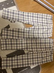 新品未使用　ユニクロ　フリースレギンスパンツ 単品　チェック　90