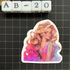 防水ステッカー　プリンセス　お姫様　イラスト　かわいい　装飾　シール　AB-20