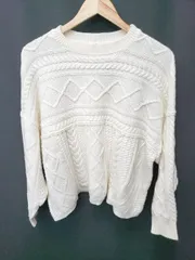 ◇ ⊇ KBF+ アーバンリサーチ バックカット 長袖 ケーブルニット セーター サイズOne アイボリー系 レディース E  【1506110012722】