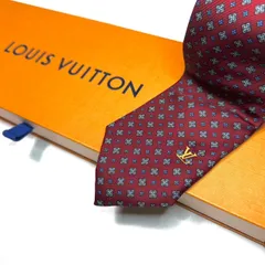美品 ルイヴィトン Louis Vuitton ネクタイ シルク100% ワインレッド