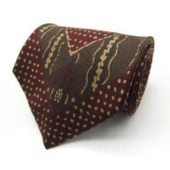 クリッツア ブランド ネクタイ シルク 小紋柄 ドット柄 ライン柄 ハンドメイド メンズ レッド KRIZIA 【中古】