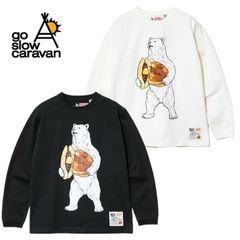 新品 ゴースローキャラバン go slow caravan 長袖 Tシャツ ティーシャツ 長袖Tシャツ トップス クマ 熊 くま どら焼き ドラ焼き ユニセックス メンズ レディース 白 ホワイト 黒 ブラック