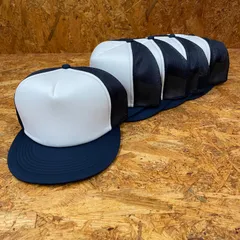 廃盤品 5個セット United Athle ユナイテッドアスレ 9663-01 アメリカンメッシュキャップ ネイビー×ホワイトのサムネイル