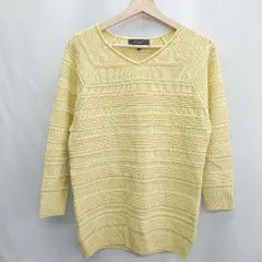 ◇ ⊇ COUP DE CHANCE クードシャンス 総柄 長袖 ニット サイズ38 マスタード レディース E  【1501230012201】