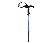 キャプテンスタッグ(CAPTAIN STAG) トレッキングポール トレッキングステッキ Tグリップ 【3段/4段】 スライド式 アンチショックシステム搭載 F 4段 ブルー