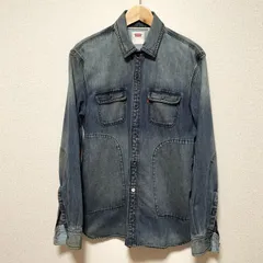 ★OLD Levi's デニムシャツ Gジャン カバーオール 空環仕上げ チンストラップ付き ワーク メンズ サイズS 長袖 コットン リーバイス アメカジ USブランド古着 USED