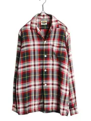 【お得なクーポン配布中!】 60s ★ Pennleigh チェック レーヨン オープンカラー シャツ メンズ M ヴィンテージ ループ留め 開襟 ボックス ポケット付き マルチカラー