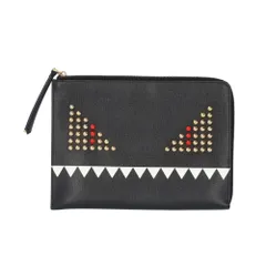 フェンディ モンスター セカンドバッグ レザー 8M0363 ブラック ユニセックス  FENDI  中古 フェンディ