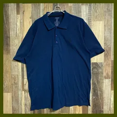 チェロキー 綿 ポリエステル メンズ 無地 シンプル 単色ブラック XL 古着 半袖 ポロシャツ