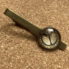 t206 コンパス ヴィンテージ 航海 ガラス タイピン ネクタイピン　ブロンズ