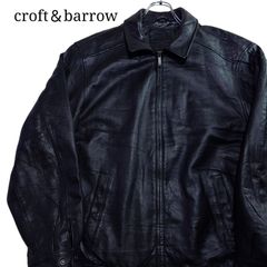 【90s】croft＆barrow クラフトアンドバロー レザージャケット ドリズラー ブラック 古着 アメカジ