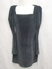 ◇ Reformation リフォーメーション ベロア調 シンプル 長袖 ミニ ワンピース サイズM ブラック レディース P  【1407260009580】