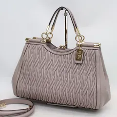 653)【美品】COACH コーチ レザー ギャザード 2WAY がま口 ハンドバッグ ショルダーバッグ