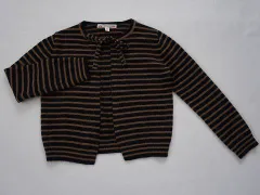 ボンポワン ボンポアン bonpoint アウトレット 子供服 女の子 6歳 約 110cm 120cm 長袖 ボレロ カーディガン ボーダー 黒 茶 秋 冬 ★3 トップス 冬服 ガールズ 女児 キッズ 【中古】 ユーズド リサイクル こども