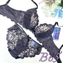 [919900]脇高ストレッチレースブラ＆ショーツセットB65/M