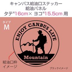 ダイハツキャンバス・給油口ステッカー M／給油パネル・タテ16cm×ヨコ15.5cm〈タテ楕円〉