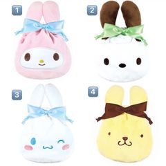 サンリオキャラクターズ みみむすび巾着 ポーチ メイクポーチ 巾着 巾着袋 マイメロディ マイメロ ポチャッコ シナモン シナモロール ポムポムプリン