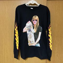 【S】SKATEガール 袖フレイムパターン L/S Tシャツ 長袖 SURF