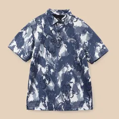 Callaway ゴルフメンズ スポーツウェア ポロシャツ プリント 通気性 快適 スポーツ 半袖Tシャツ ブルー