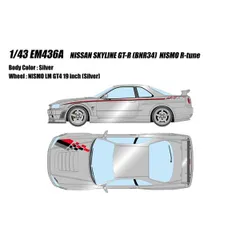 新品 EIDOLON 1/43 日産 スカイラインGT-R (BNR34) NISMO R-tune シルバー 完成品ミニカー EM436A [佐川急便]のサムネイル