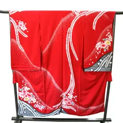 新品 お仕立付き 正絹 ７歳 絞り 絵羽 赤 未仕立て品 七五三 3週間～4週間で発送